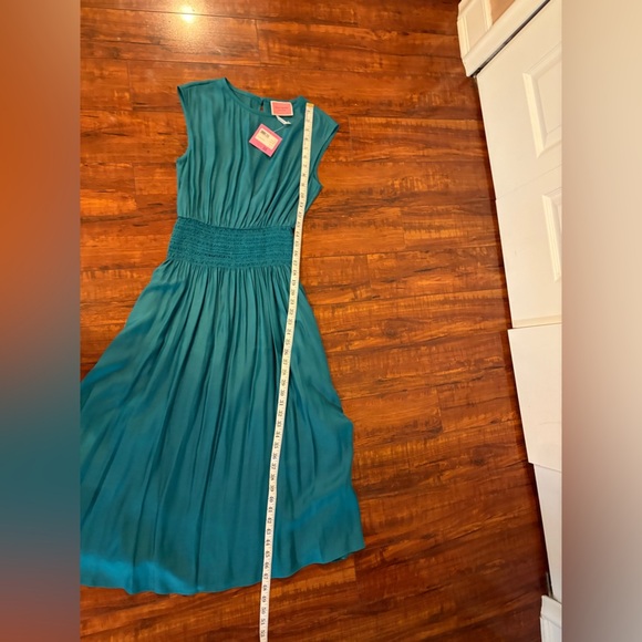 KATE SPADE Silk-blend Twill Smocked-waist Dress In Dark dress size small NWT - Picture 16 of 16